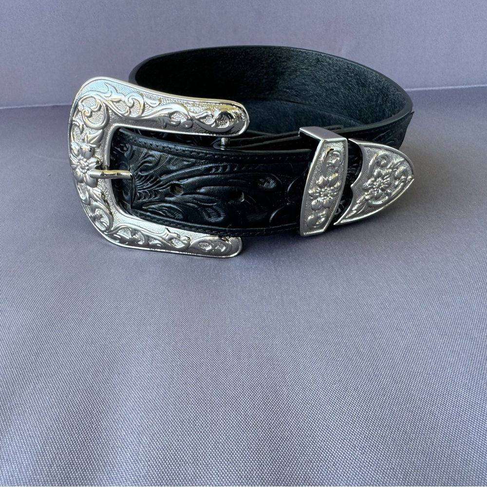 3D Black western belt